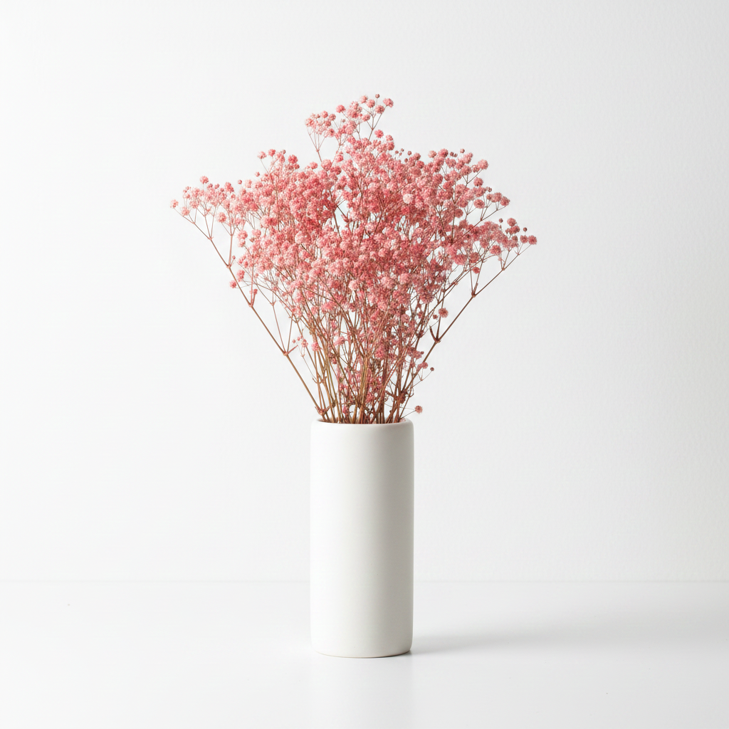 Stabilizovaná Gypsophila box pro aranžování - světle růžová detail